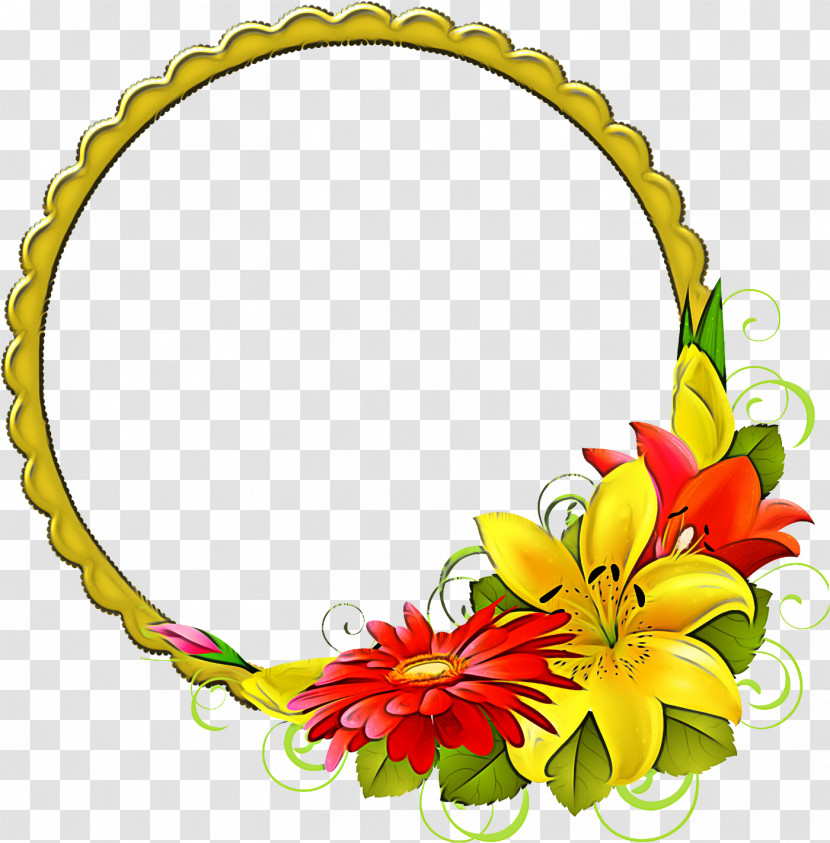 Lily Round Frame Lily Frame Floral Frame Transparent PNG