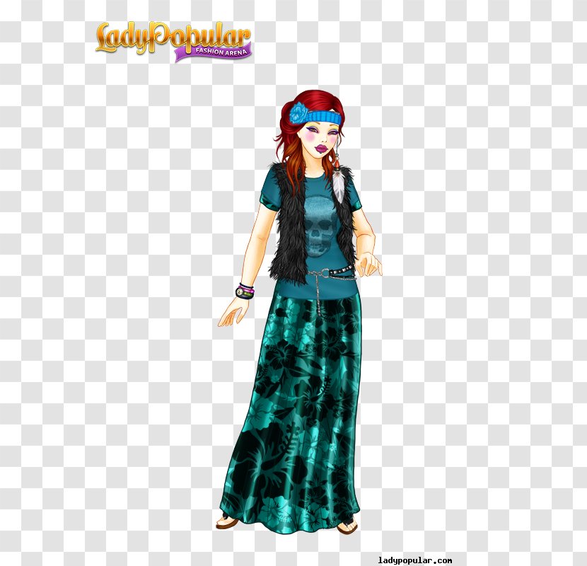 Lady Popular Costume Turquoise - Arena Flowers Transparent PNG