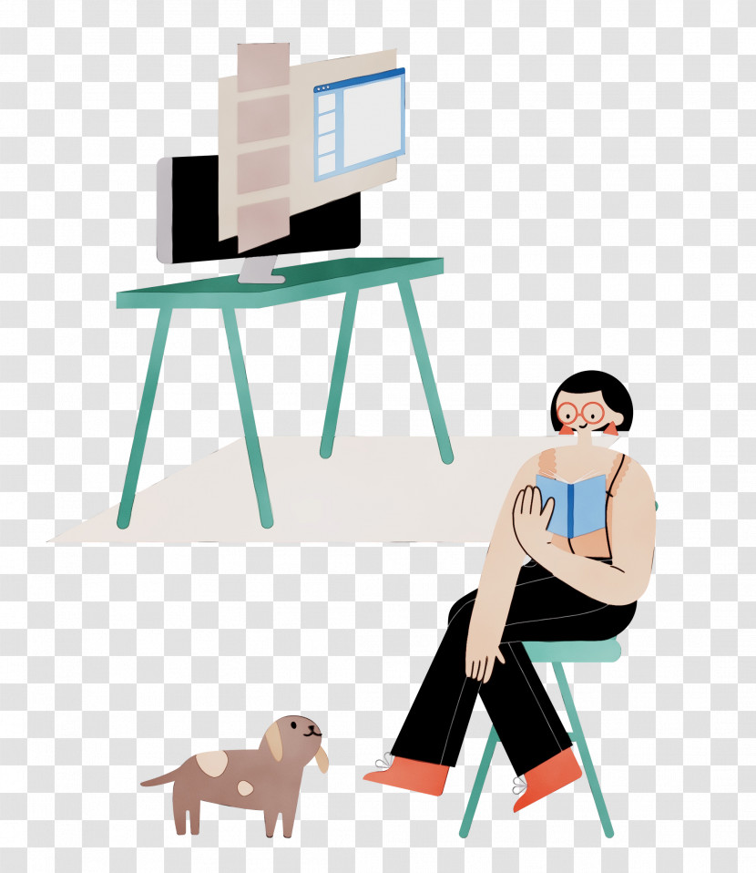 Desk Chair Cartoon Sitting Easel Transparent PNG