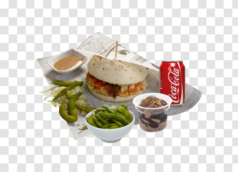Vegetarian Cuisine Fast Food Breakfast Coca-Cola Recipe - Tableware - Frit Hamburger Transparent PNG