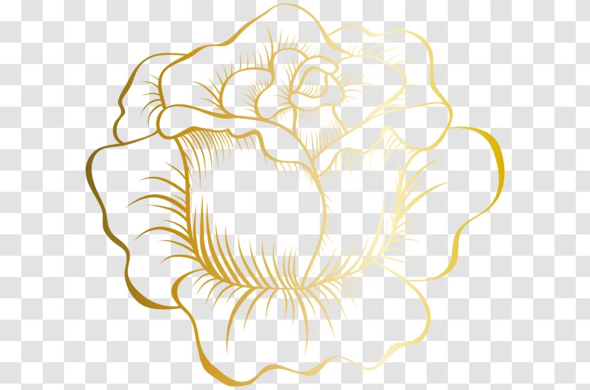 Rose Flower Gold Clip Art - White - Edge Transparent PNG