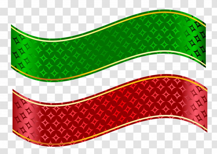 Clip Art - Banner - Red And Green Strip Set Clipart Transparent PNG