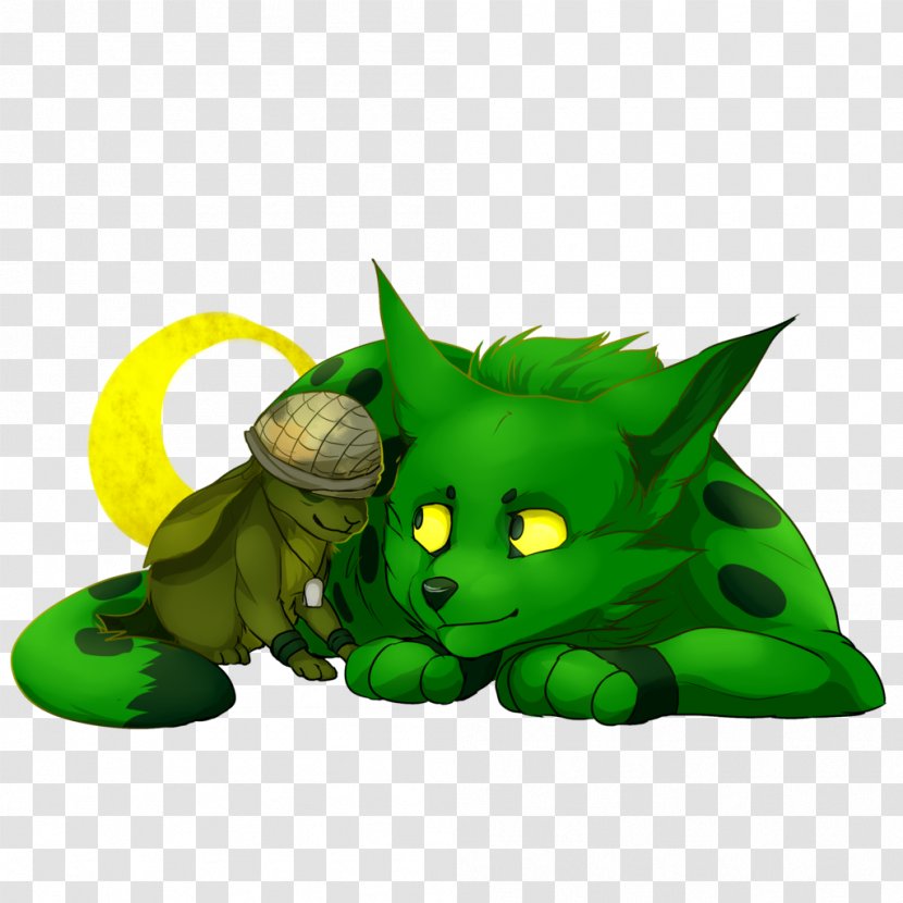 Cartoon Illustration Leaf Legendary Creature - Plant - Green Cat Transparent PNG