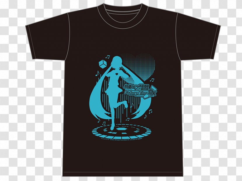 T-shirt Hatsune Miku: Project DIVA Arcade Future Tone Joypolis Punched Pocket Sleeve - Black Transparent PNG