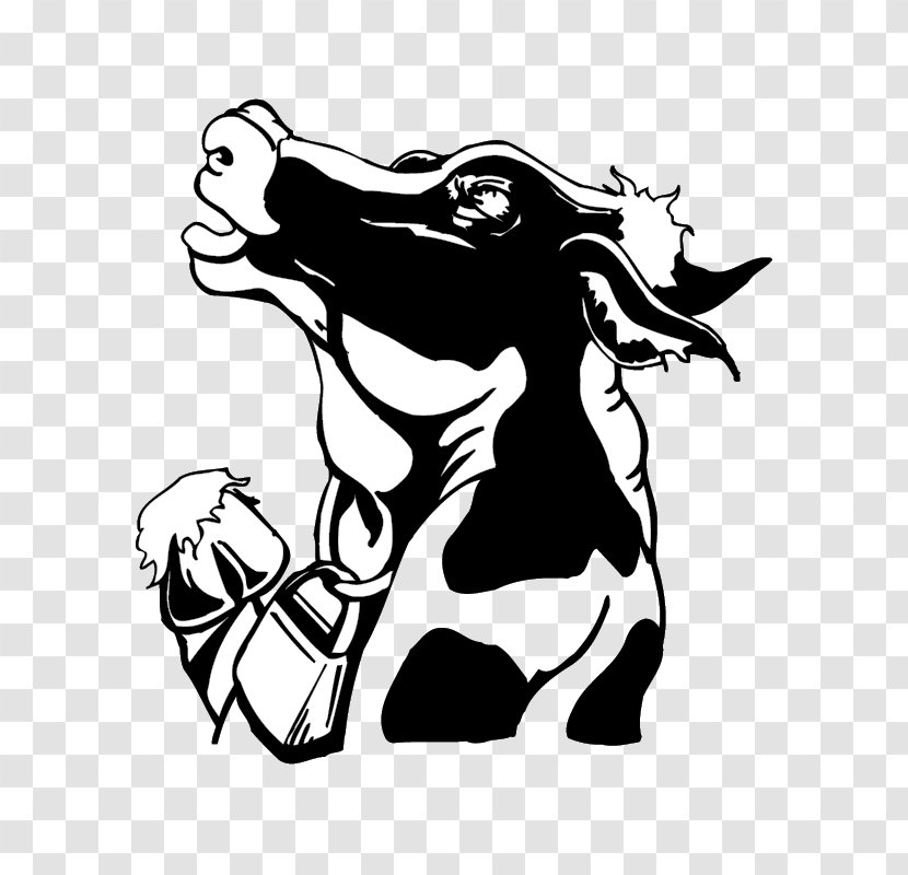 Angus Cattle Brown Swiss Little Cow - Like Mammal - Black And White Cartoon Image Of The Vector Material Transparent PNG