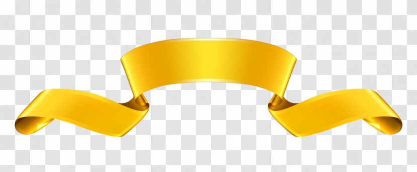 Paper Ribbon Web Banner Gold Clip Art - Royaltyfree Transparent PNG