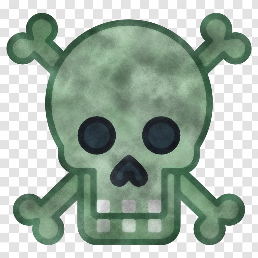Green Cartoon Bone Headgear Skull Transparent PNG