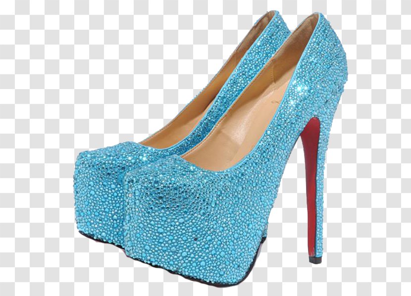 High-heeled Footwear Court Shoe Platform Wedge - Wedding Dress - Crystal Blue 10-inch High Heels Transparent PNG