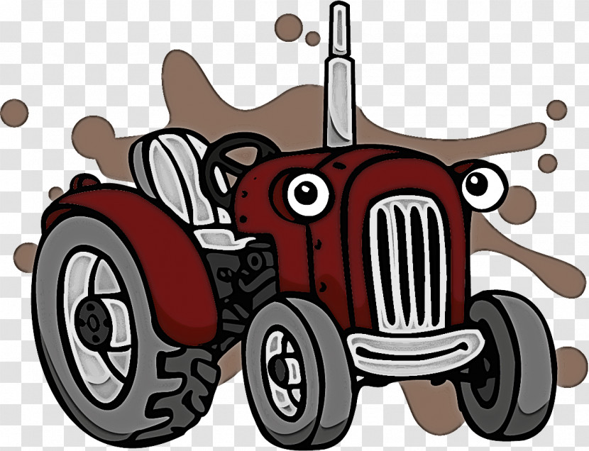 Tractor Vehicle Cartoon Antique Car Car Transparent PNG