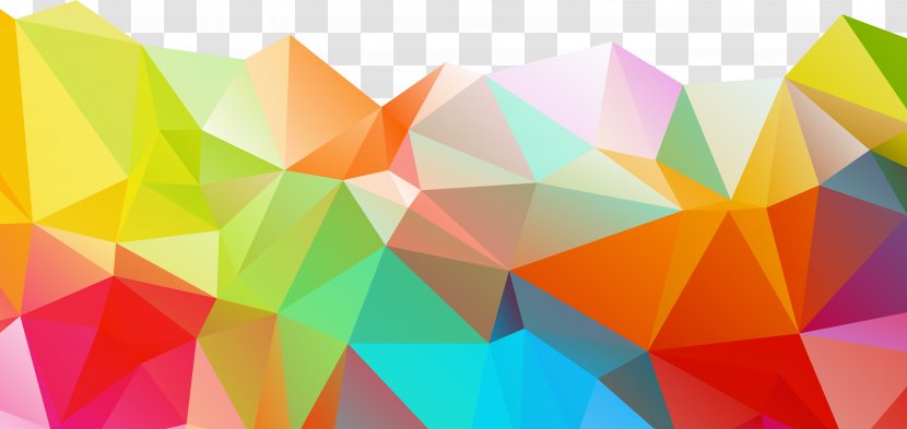 Polygon Geometry Color - Watercolor Painting - Abstract Graphics Transparent PNG