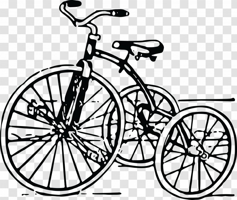 Tricycle Bicycle Auto Rickshaw Clip Art - Wheel - Vintage Cyclist Transparent PNG