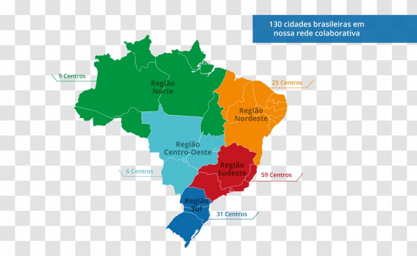 Regions Of Brazil Vector Map Royalty-free - Mapa Polityczna Transparent PNG