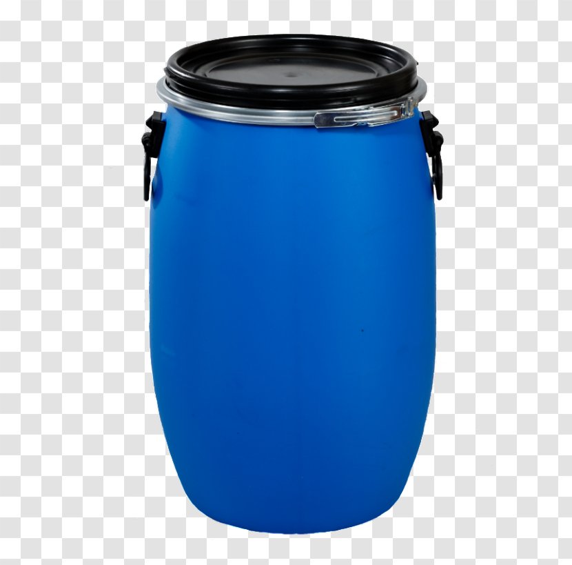 Plastic Drum Barrel High-density Polyethylene - Electric Blue Transparent PNG