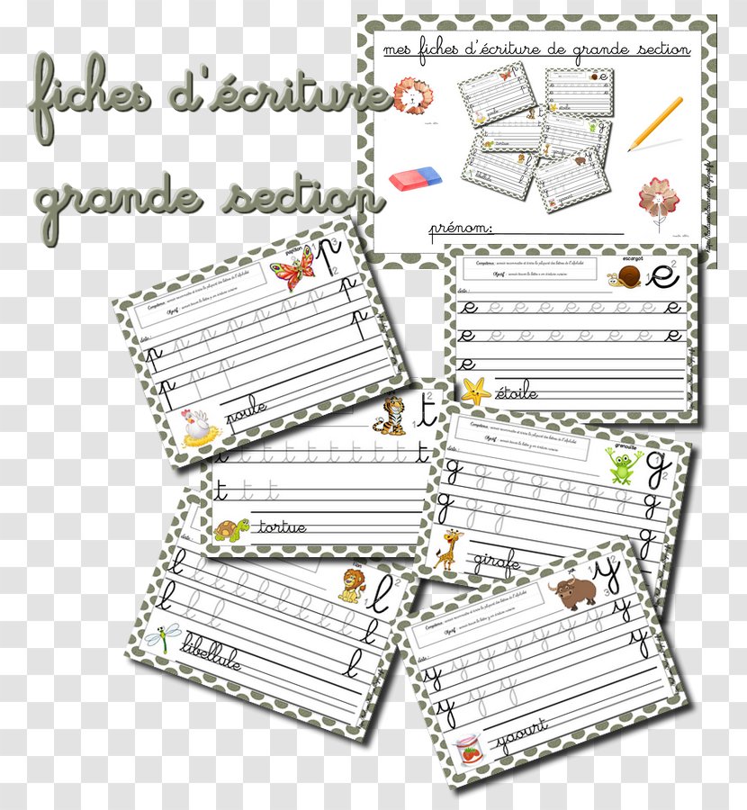 Writing Cursive School Grande Section Kindergarten - Letter Transparent PNG