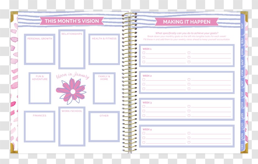 Paper Hardcover Bloom Daily Planners 0 Planning - 2017 - 2018 Feather Calendar Transparent PNG