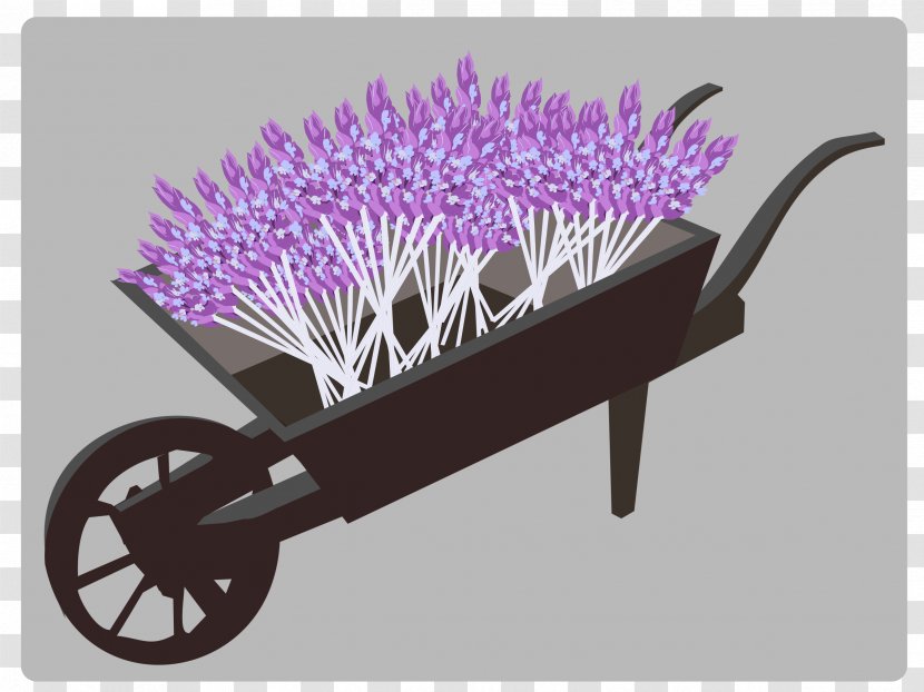 Download Clip Art - Wheelbarrow - Lavendar Transparent PNG