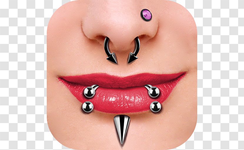 Lip Body Piercing Eyebrow - Smile - Face Transparent PNG