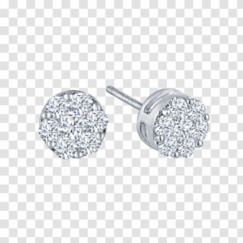 Earring Jewellery Gemstone Clothing Accessories Diamond - Silver - Flower Ring Transparent PNG