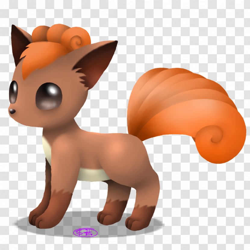 Cat Nine-tailed Fox Vulpix Pikachu Art - Orange Transparent PNG