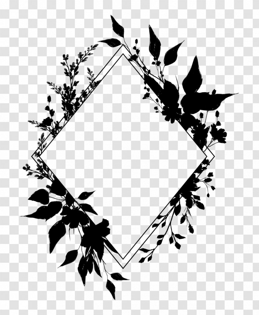 Black & White - Leaf - M Flower Clip Art Line Transparent PNG