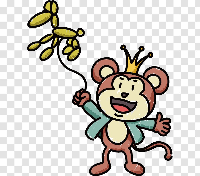 Circus Magic - Hand-painted Monkey Transparent PNG