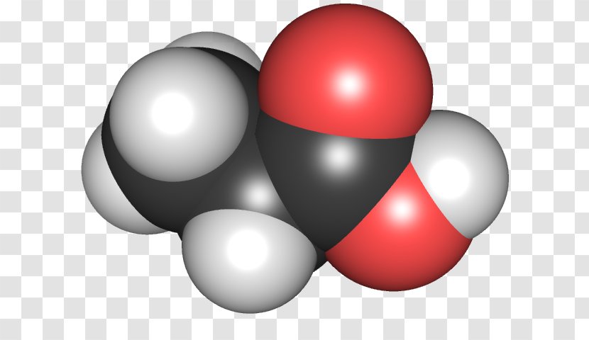 Propionic Acid Space-filling Model Chemistry Carboxylic - Ballandstick - Organic Transparent PNG