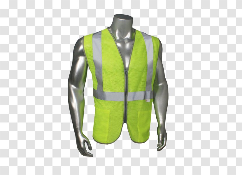 High-visibility Clothing Gilets Retroreflective Sheeting Zipper Safety - Green - Vest Transparent PNG