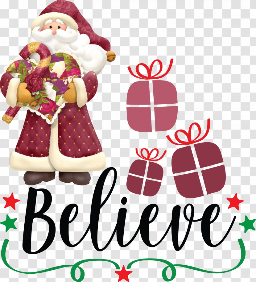 Believe Santa Christmas Transparent PNG