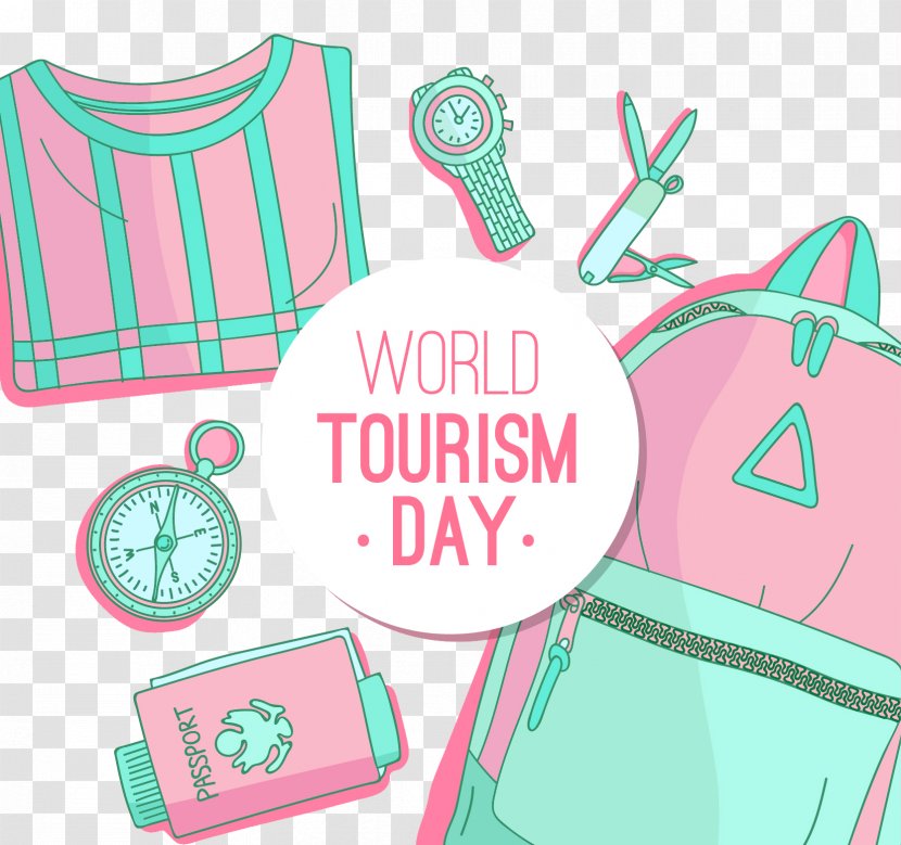 Pink Euclidean Vector - Tourism - Women Bag Cartoon Watches Element Transparent PNG