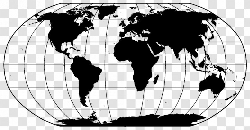 World Map Blank - Black And White Transparent PNG