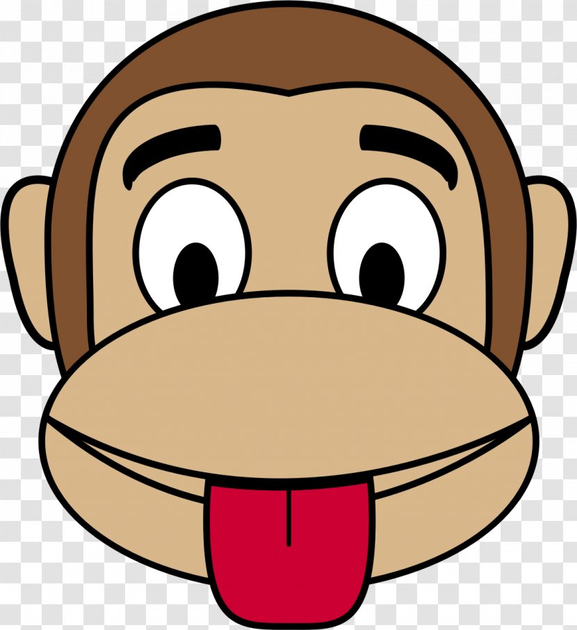 Monkey Face Cartoon Clip Art - Cheek - Tongue Out Cliparts Transparent PNG