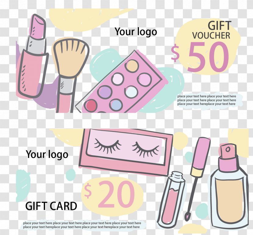 Hand-painted Cosmetics Discount Card - Foundation - Clip Art Transparent PNG