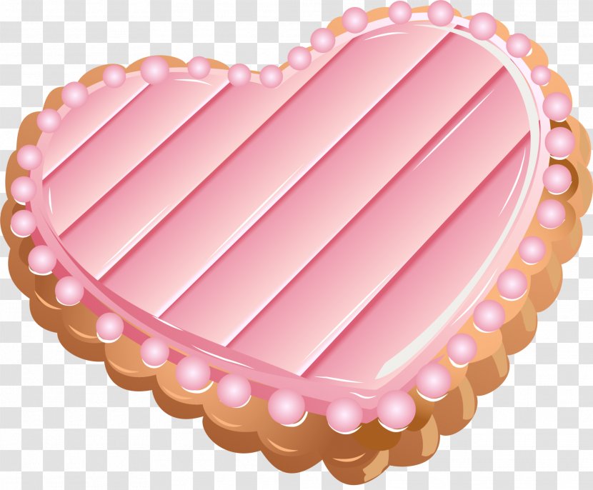 Icing Cookie Heart Clip Art - Royaltyfree - Pink Delicious Love Chocolate Transparent PNG