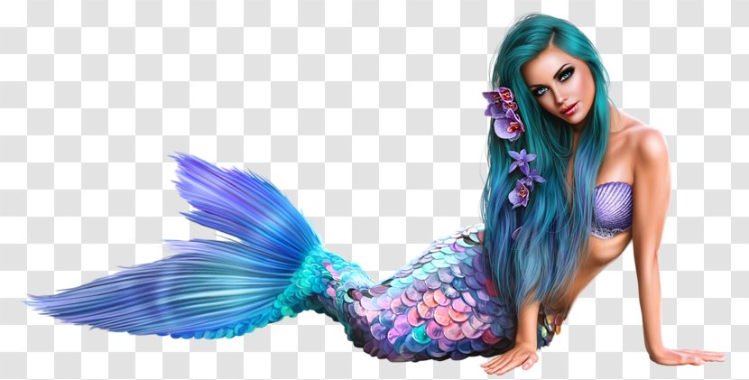 Mermaid Woman Image Fairy - Electric Blue Transparent PNG