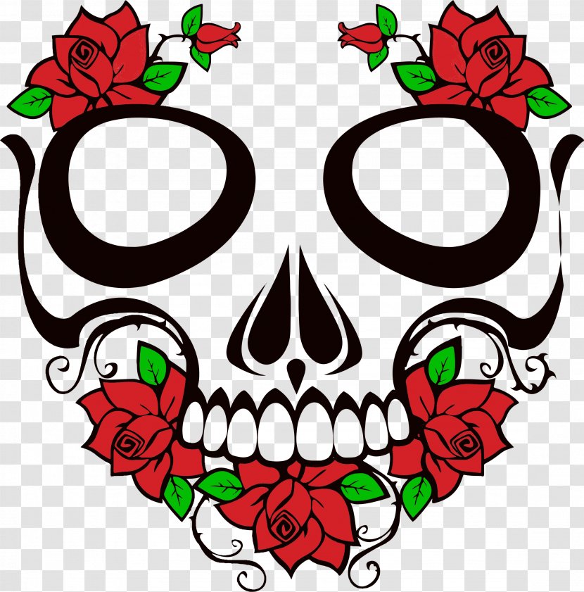 T-shirt Calavera Human Skull Symbolism Rose - Heart - Transparent Cliparts Transparent PNG