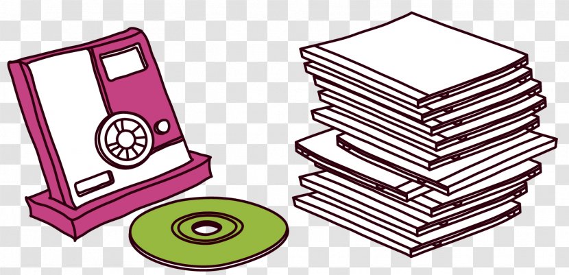 Stock Illustration Drawing - Paper - Vector Material CD Player Books Transparent PNG