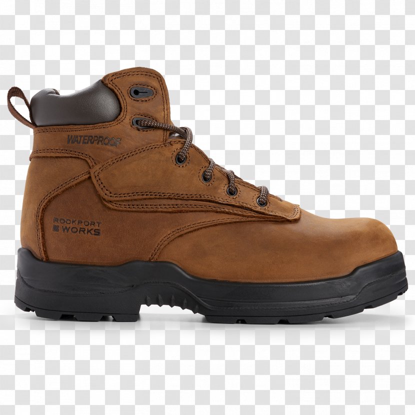 Leather Hiking Boot Rockport Shoe - Brown Transparent PNG