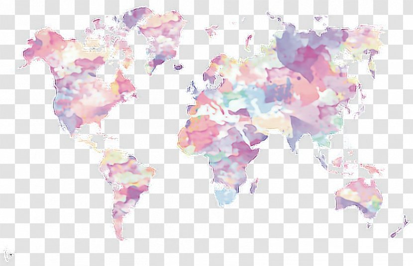World Map Watercolor Painting Art - Pastel Transparent PNG