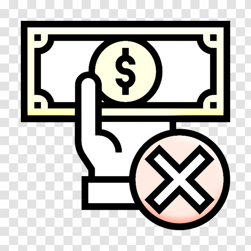 Money Icon Cancel Icon Cashless Society Icon Transparent PNG