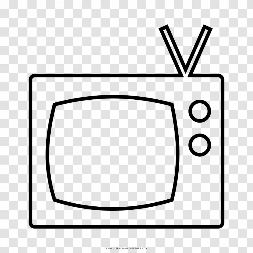 Television Drawing Black And White Coloring Book - Monochrome - Televisor Transparent PNG
