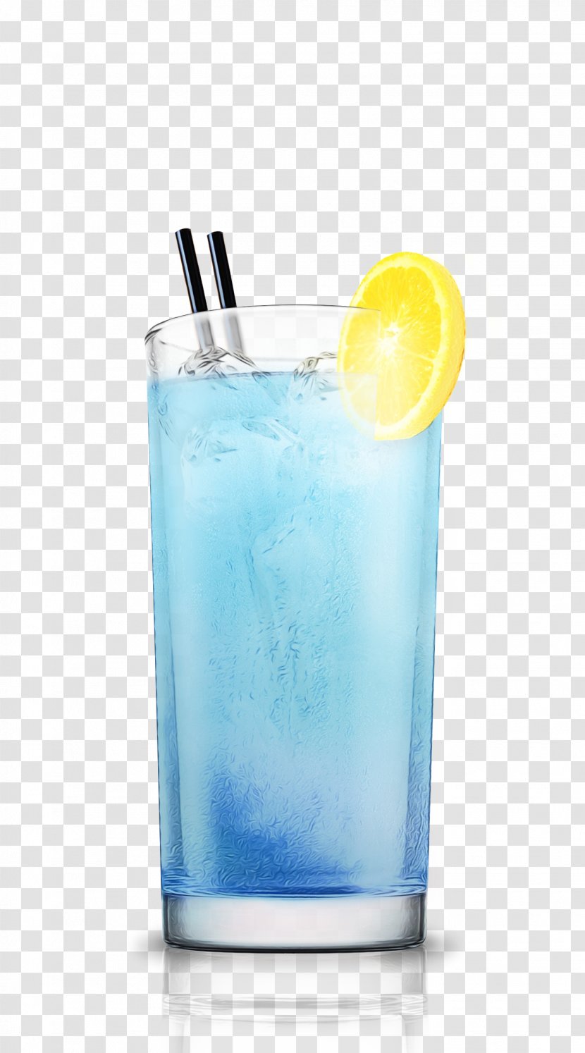 Drink Alcoholic Beverage Blue Lagoon Highball Glass Hawaii - Cocktail Garnish Lemonlime Transparent PNG