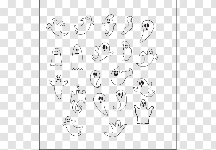 Halloween Ghostimps Paper Clip Art - Body Jewelry - A Variety Of Cute Ghost Design Transparent PNG