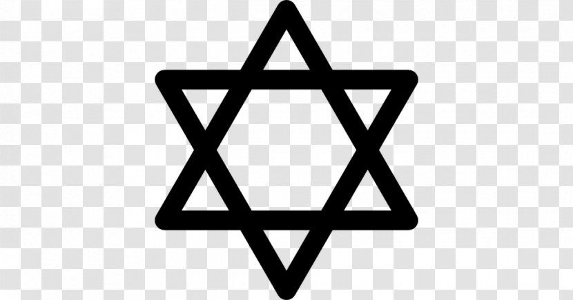 The Star Of David Judaism Symbol - Black And White Transparent PNG