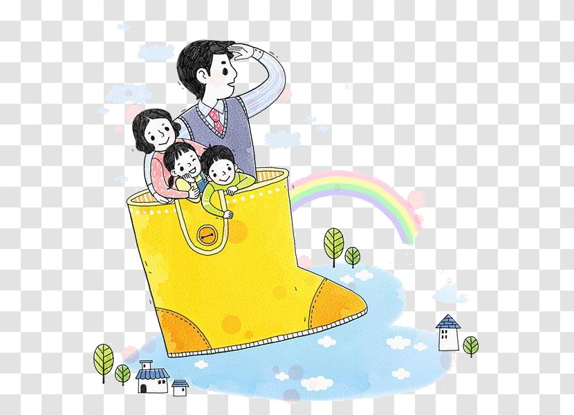 Cartoon Rainbow Yellow Illustration - Character Transparent PNG
