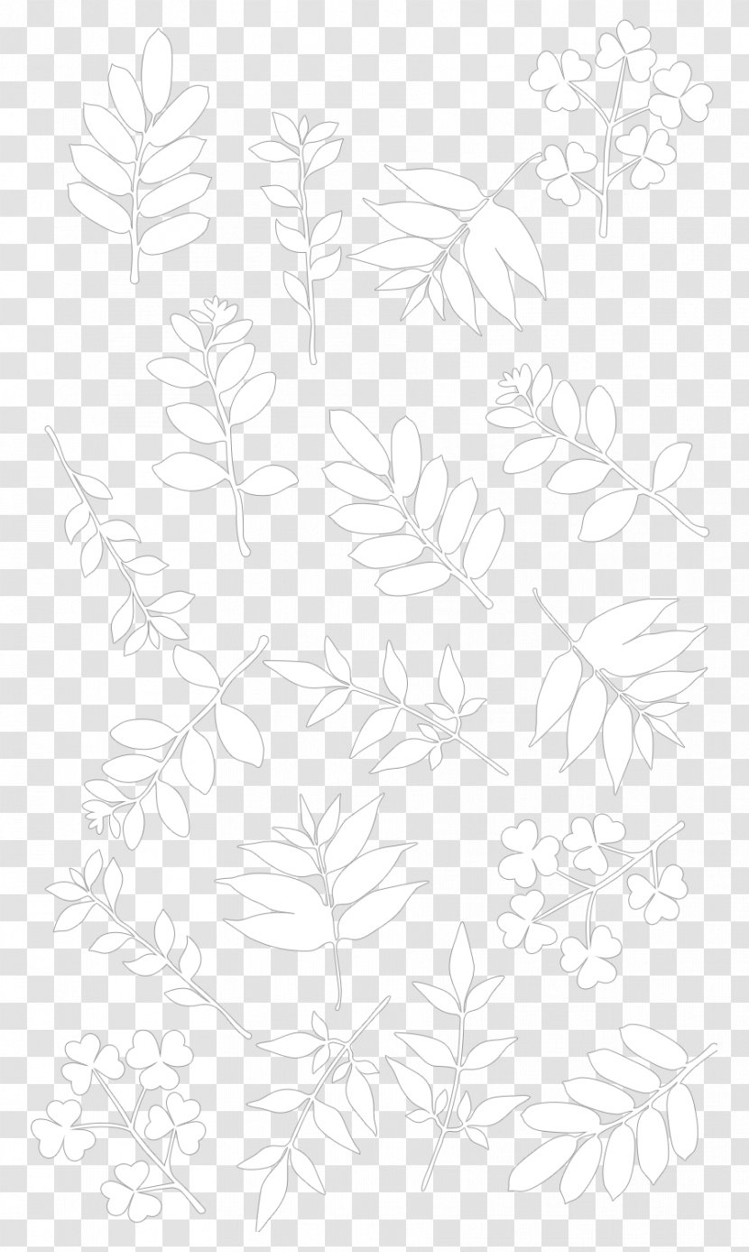 Twig Leaf Plant Stem Flora - Monochrome Photography - Floating Transparent PNG