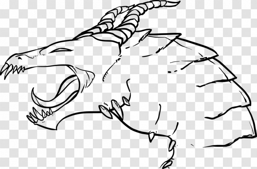 Chinese Dragon - Line Art - Tail Wing Transparent PNG