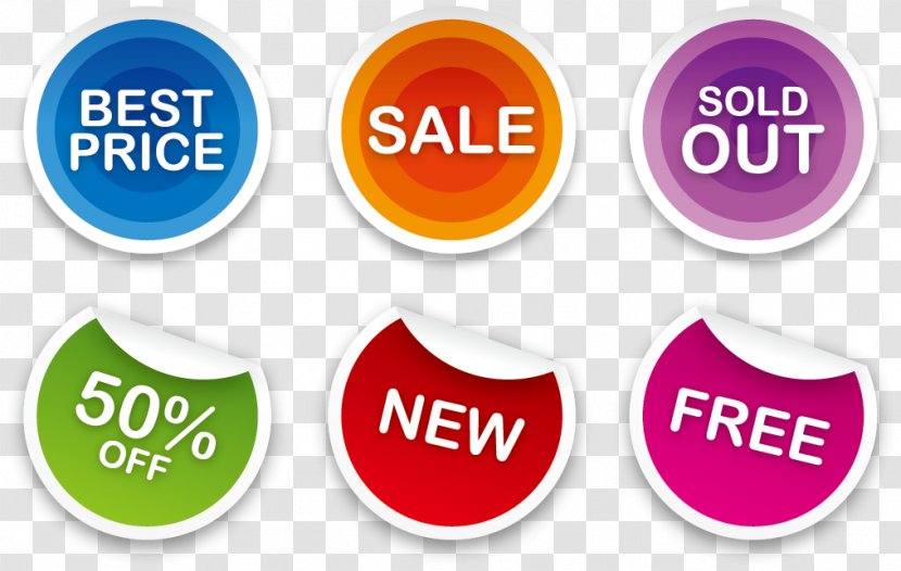 Sticker Sales Label Printing - Point Of Sale - Vector Set Transparent PNG