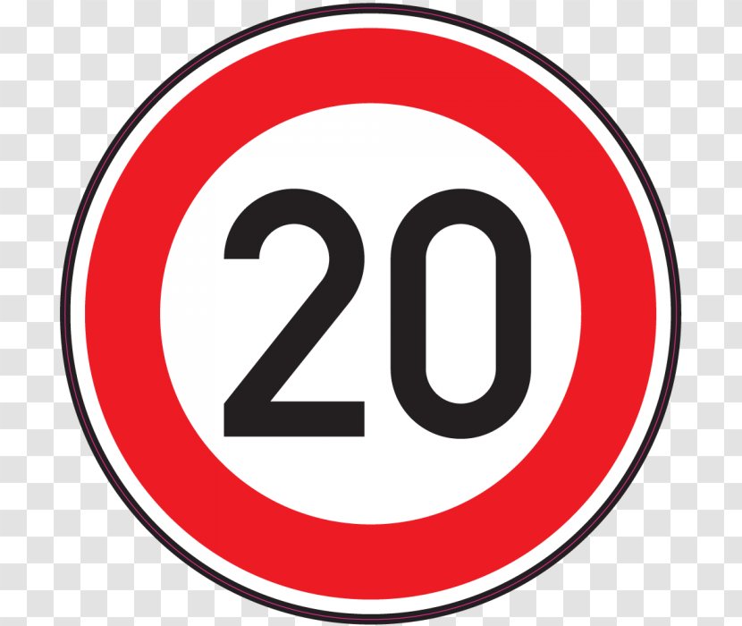 Traffic Sign Speed Limit Driving - Signage - Twenty Transparent PNG