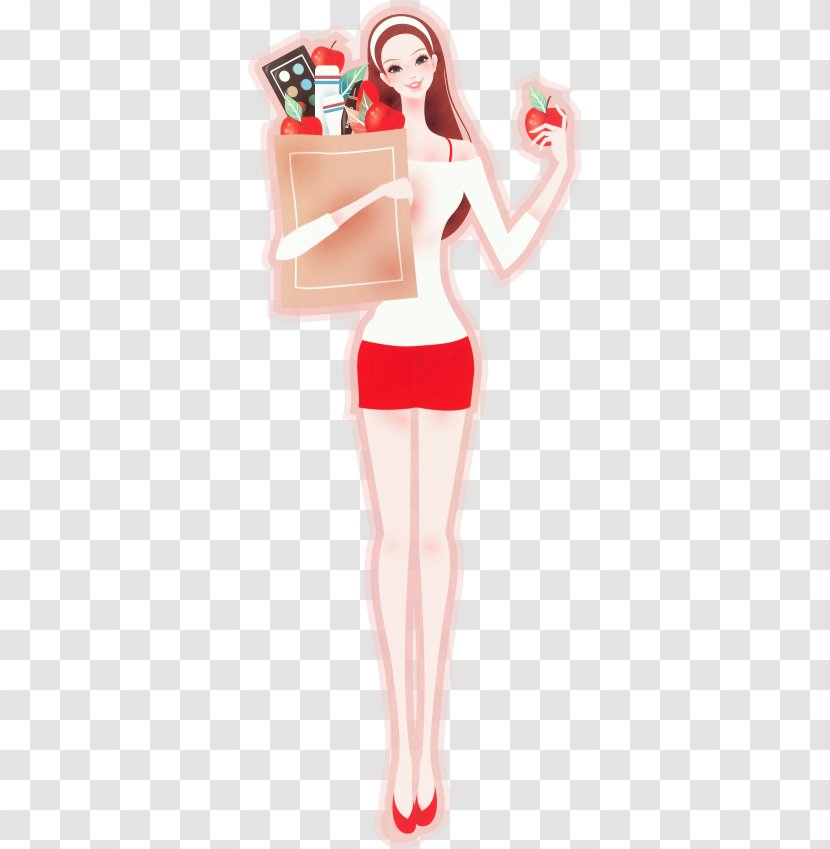 Cartoon Cdr - Shopping Women Vector Transparent PNG