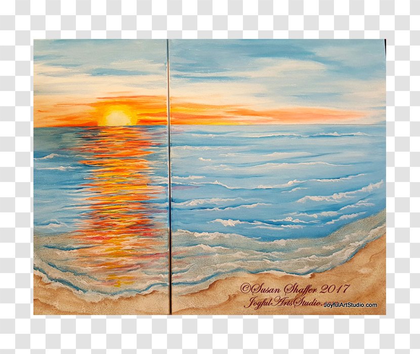 Watercolor Painting Acrylic Paint The Dancing Couple Art - Beach Sunset Transparent PNG
